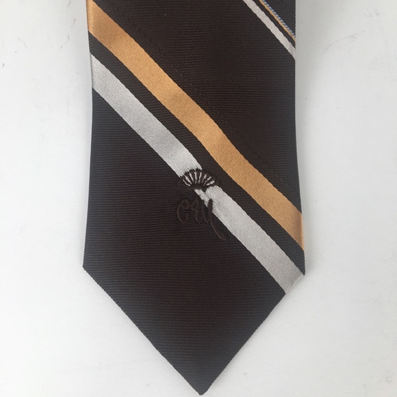Marshall Field & Company brown striped neck tie - Picture 1 of 5
